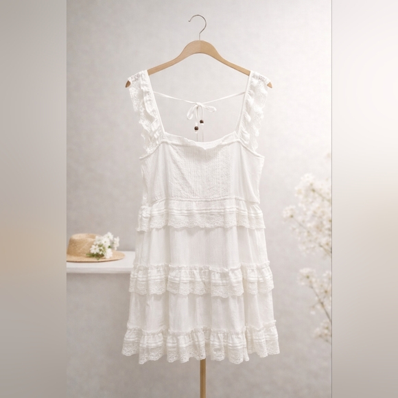 NWT Altar'd State Taran Ivory Textured Dress - Picture 2 of 5